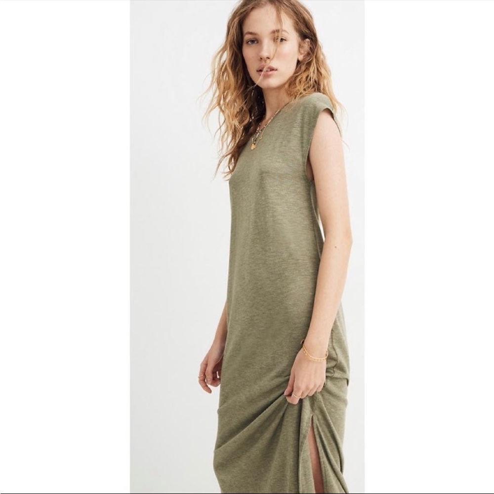 Madewell Olive Muscle Midi Dress L